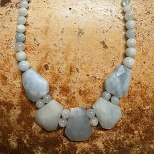 NWT Jay King Necklace Sterling Silver and Aquamarine Statement DTR 18-21 Inches